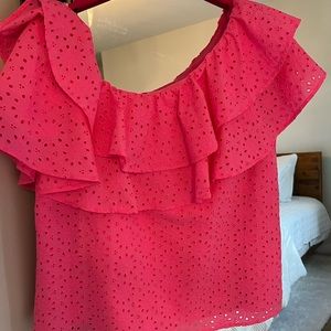 Hot Pink One Shoulder Lilly Top